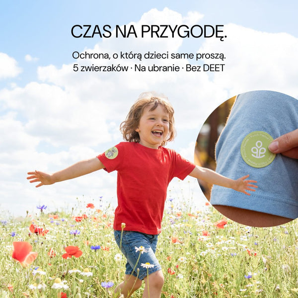 Czas na przygodę: dziecko z patchem No Bite Please Kids