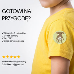 Patch No Bite Please Kids ze zwierzakiem na rękawie dziecka