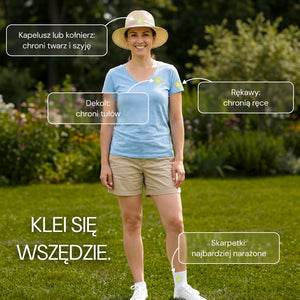 No Bite Please klei się wszędzie: kapelusz, dekolt, rękawy, skarpetki