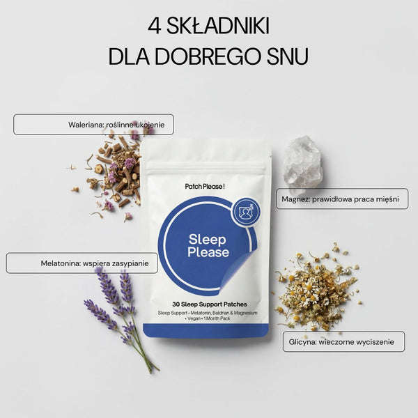 4 składniki dla dobrego snu: melatonina, glicyna, waleriana, magnez